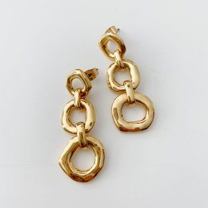 J. Crew Hammered Circles Triple-Drop Earrings